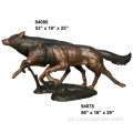 Jardín Decoración Vida Tamaño Escultura de bronce Wolf para la venta